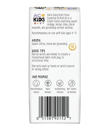 Buy Aura Cacia Kids Focus Roll-On 0.31 fl. oz. | Boost Kids' Concentration | International Shipping Available - Buy Online on GoSupps.com
