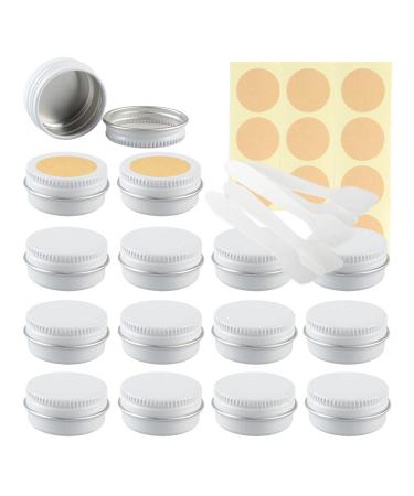 Lusdoly 30 piece 10ml white empty aluminum screw box - 35x17mm cream cans aluminum socket with screw lid round aluminum aluminum aluminum doses cosmetic can with spatula etiquette
