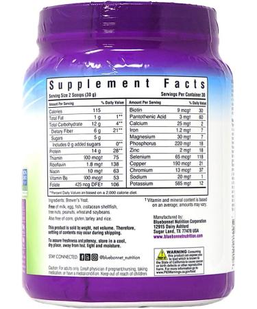Bluebonnet Nutrition Super Earth Brewer's Yeast Unflavored 2 lb â€“ Vegan Protein & Nutritional Supplement - Buy Online on GoSupps.com