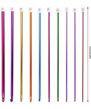 23-Piece Tunisian Crochet Hooks Kit: Bamboo Knitting Needle Set + Colorful Aluminum Hooks - Buy Online on GoSupps.com