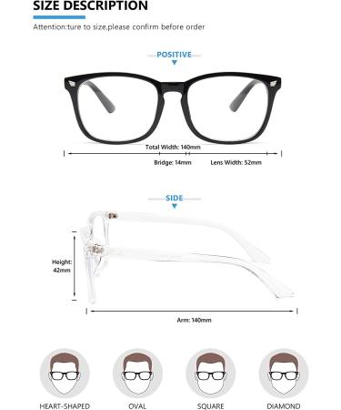 Livho 2 Pack Blue Light Blocking Glasses - Anti Eyestrain & UV Glare for Women Men - Computer Reading/Gaming/TV/Phones - Light Black+Clear - Buy Online on GoSupps.com