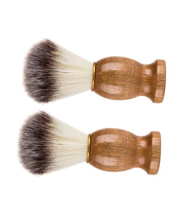 Minkissy 2st shaving brush scrubber made of stainless steel men's suits shaving razor secret for men goatee beard template shaving bearing brush hair removal pointed beard nylon wool man