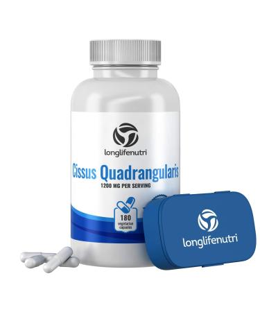 Cissus Quadrangularis Extract | 180 Vegetarian Capsules | Supplement for Rebuild Joint and Tendon Support | Reduces Pain | Promotes Bones Structure Plus Cartilage Ligament Repair | 1200 mg Powder Pill