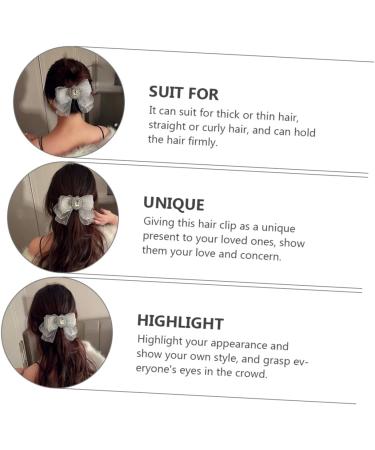 minkissy Hairpin Large Barrettes Ribbon Back Hair Bowknot Clip Alligator Barrettes Bow Hair Clip Hair Jaw Clips Ribbon Hair Pins Korean Hair Claw Pearl Gray Makeup Wedding Girl - Buy Online on GoSupps.com