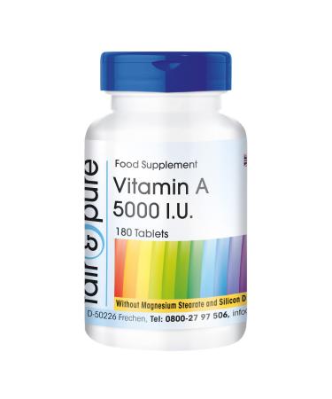Fair & Pure - Vitamin A 5000 I.U. - retinyl Acetate - Vegan - 180 Tablets
