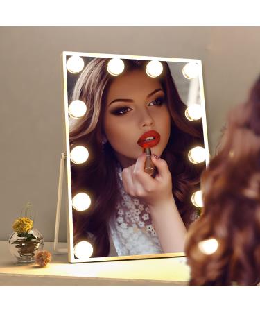 Manocorro Hollywood Vanity Mirror with Lights - 12 LED Bulbs, 3 Color Lighting Modes, Smart Touch Control - White - Buy Online on GoSupps.com