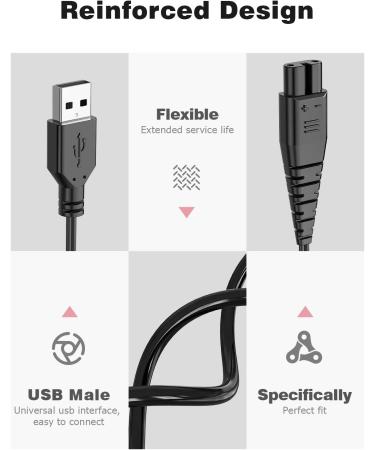 Mellbree Charger Cable for Hatteker 1.5M 2 Pack Shaver Charger Cable Compatible with Hatteker RFC-588 RFC-598 RFC-690 RFC-692 RFC-696 RSCX-9598 RSCX-7568 - Buy Online on GoSupps.com