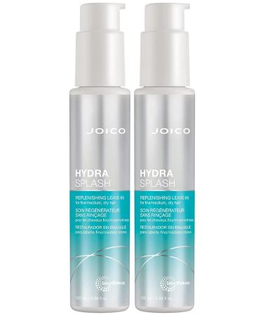 Joico HydraSplash Replenishing Leave-In | For Fine Medium Dry Hair | Boost Shine & Softness | Tame Frizz & Hydrate | With Sea Kelp & Coconut Water | 3.38 Fl Oz 2 Count
