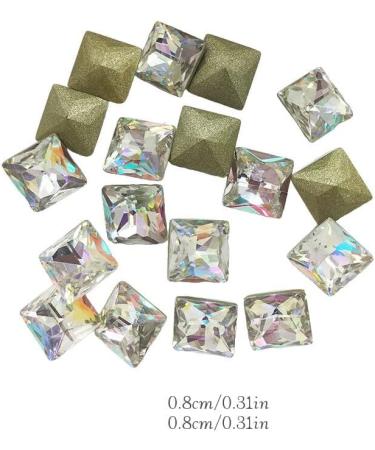 dijiusidy Nail Rhinestones Manicure Decorations Multiple-Shape Multi-color Glass DIY Decor Stickers Eye-catching Beauty Tools 8mmSquare - Buy Online on GoSupps.com