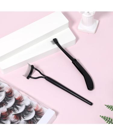 Folding Eyelash Comb 2PCS - Stainless Steel Teeth, Portable Eyelash Brush for Women - Professional Eye Makeup Tools - Buy Online on GoSupps.com