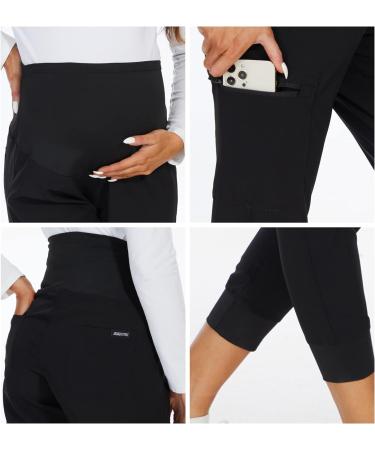 Meanzoo Women's Maternity Jogger Scrub Pants - Large Black | Comfy & Stylish - Buy Online on GoSupps.com