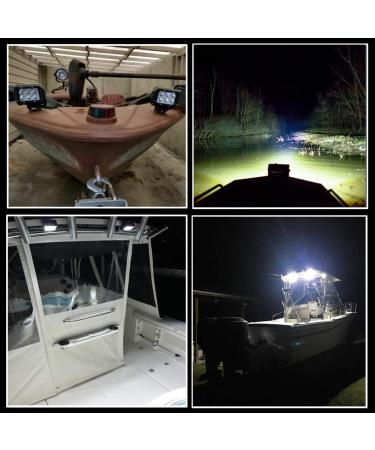 Shangyuan Pontoon Boat Docking Light Set - Marine LED Lights for Kayak, Bass, Jon Fishing Boat - 2pcs 18w 6Led White Lights - Buy Online on GoSupps.com