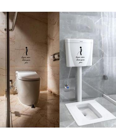 3 Pcs Funny Toilet Stickers - Waterproof Vinyl Wall Art Quote Decals for Bathroom Decoration - Buy Online on GoSupps.com