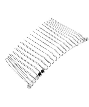 SOLUSTRE French Hair Pin White Veil 7. 8cm 20 Teeth Wedding Veil Comb Silver Wire Bridal Veil Hair Combs Minimalist Metal Hair Side Comb for Women French Barrette Hair Clips Wedding Veils - Buy Online on GoSupps.com