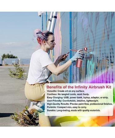 Qtynudy Airbrush Set - Handheld Airbrush Compressor Rechargeable Cordless Automatic for Nail Art Cosmetics Cake Decorating - Buy Online on GoSupps.com