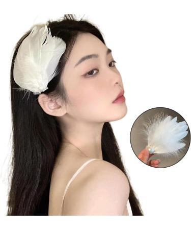 amangul Braids Hair Clip for Hot Girls White Feather Shape Hair Barrettes Ballet Dancing Ponytail Hair Barrettes for Teens Girls - Buy Online on GoSupps.com