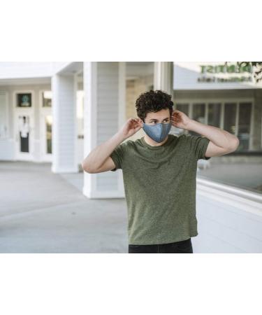ChicoBag Reusable 2-Layer Facemask Behind-the-head Adjustable Strap Metal Nose Bridge Snug Fit Slate Grey - Buy Online on GoSupps.com