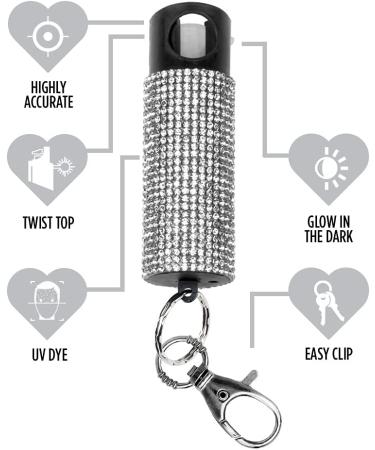 Guard Dog Bling-it-On Pepper Spray Key Holder - 16ft Range - Glitter White - Buy Online on GoSupps.com