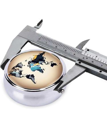 Buy FoRes Abstract World Map Print Travel Pill Organizer - Weekly Round Medicine Box - Portable & Cute - International Shipping Available - Buy Online on GoSupps.com