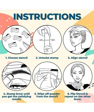 Waterproof Gray-Black Eyebrow Stamp Kit with 6 Reusable Stencils - Perfect Makeup Tools for Women - Buy Online on GoSupps.com