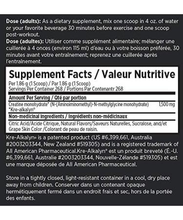EFX Sports Kre-Alkalyn Powder 500g PH-Correct Creatine Monohydrate | Multi-Patented Formula Gain Strength Build Muscle & Enhance Performance Grape 500 gram Grape 500 g (Pack of 1) - Buy Online on GoSupps.com