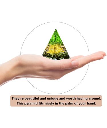 Tree of Life Orgone Pyramid - Protection Crystals for Positive Energy and Healing - Energy Generator Home Decor Gift - Black - Buy Online on GoSupps.com