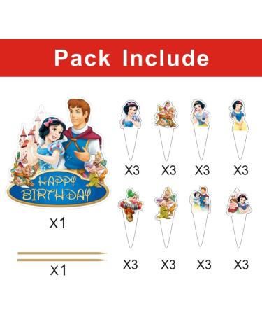 25pcs Princess Snow Birthday Cake Decorations with 24pcs Cupcake Toppers 1pcs Cake Topper for White Birthday Party Supplies - Buy Online on GoSupps.com