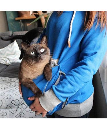 Men's Women's Long Sleeve Kangaroo Pocket Hoodie Sweatshirt - XXL Blue for Cats & Puppies - Buy Online on GoSupps.com