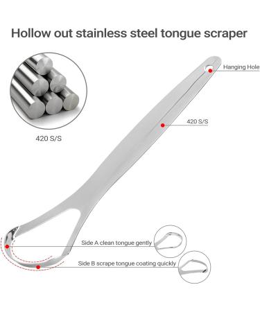 Stainless Steel Tongue Cleaner - Gently Eliminates Bad Breath & Freshens Mouth | International Shipping - Buy Online on GoSupps.com