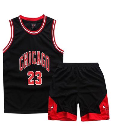 Little Boys 2 Piece Sleeveless Basketball Training Jersey and Pants 11 Years Black