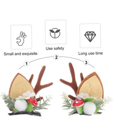 FRCOLOR 1Pair cat ears antler hair clip christmas antler hair clip reindeer antlers hair clips Christmas Hair Clips for girls antler headband Flocked antlers child alligator clip fresh - Buy Online on GoSupps.com