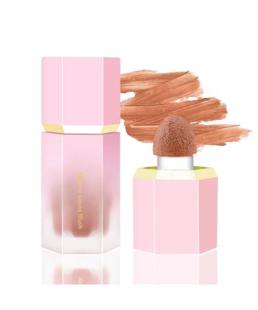 Boobeen Matte Liquid Blush Makeup  Velvet Mousse Face Cream Liquid Blush Stick for Cheeks  Natural Soft Liquid Cream Blusher  Long Lasting Lightweight Blendable Blush Color 6