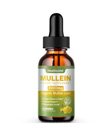 1 Pack Mullein Drops for Lungs - Leaf Extract Liquid - Powerful Mullein for Immune Support Cleanse - Detox & Respiratory Digestive System Natural Herbal Supplement Tincture Tea - 2 fl oz Vegan 2 Fl Oz (Pack of 1)