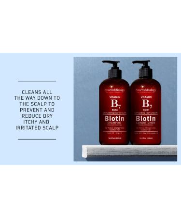 New York Biology Biotin Shampoo & Conditioner Set for Hair Growth & Thinning Hair - Hair Loss Treatment for Men & Women - Anti Dandruff Formula - 16.9 fl Oz (Pack of 2) - Buy Online on GoSupps.com
