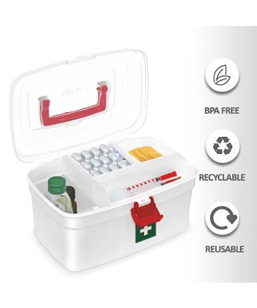 Milton Medical Box- Family Emergency First Aid Kit with Portable Handle & Detachable Tray- 2 Layer Storage for Easy Accessibility - Buy Online on GoSupps.com