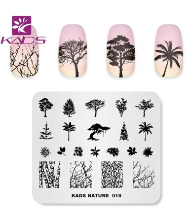 KADS Nail Stamping Plate Tree Nature Template NA018 - Nail Art Decoration & DIY - Buy Online on GoSupps.com