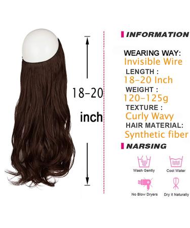 Hidden Halo Hair Extensions | Invisible Crown 18 Curly Medium Brown | Synthetic | Easy to Wear - Buy Online on GoSupps.com