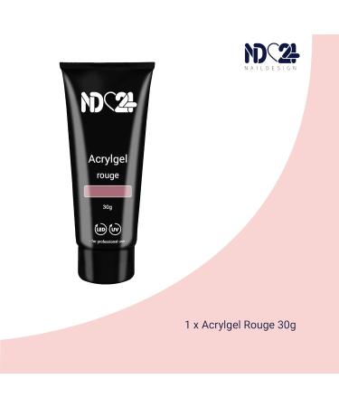 ND24 NailDesign Acrylic Gel Tube - Rouge - 30g | High-Quality Nail Art for Stunning Manicures | International Shipping Available - Buy Online on GoSupps.com