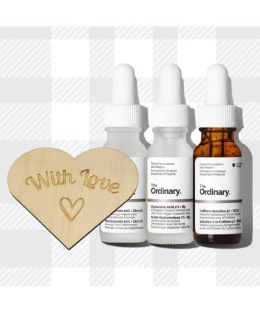 AETN Creations Ordinary Most-Loved Set of Hyaluronic Acid Niacinamide + Zinc and Caffeine Solution with AETN Keepsake Heart Gift Full Size 30ml Btls - Buy Online on GoSupps.com