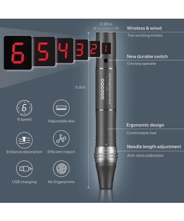 6-Speed LED Micro Needling Dermapen Machine with 7 Color Light Plasma - Professional Skin Pen Kit with 22Pcs Cartridges - Buy Online on GoSupps.com