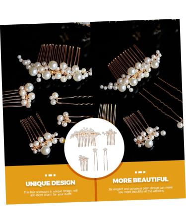 Ipetboom 1 Set Bride Wedding Hairpin Metal Hair Comb Bridal Hairpin Girls Hair Clips Wedding Hair Clips for Brides Flower Hair Clips for Women Zinc Alloy Big Pearl Hair Stick - Buy Online on GoSupps.com