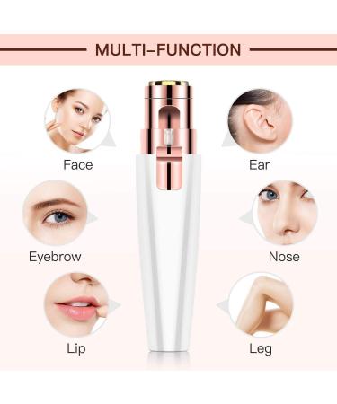 2020 Rechargeable Eyebrow Trimmer & Facial Hair Remover - Painless 2 in 1 Razor for Women - Waterproof & Easy to Use - White - Buy Online on GoSupps.com