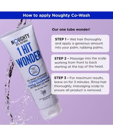 Noughty 97% Natural 1 Hit Wonder Co-Wash - Sulfate-Free Vegan 2-in-1 Shampoo & Conditioner with Sweet Almond & Castor Oil | 250ml - Buy Online on GoSupps.com