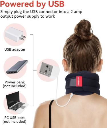 Comfheat Heated Neck Brace for Neck Pain Relief and Support Soft Foam Cervical Collar with Neck Heating Pad Adjustable Heating Neck Support Brcae for Neck Relax - Buy Online on GoSupps.com