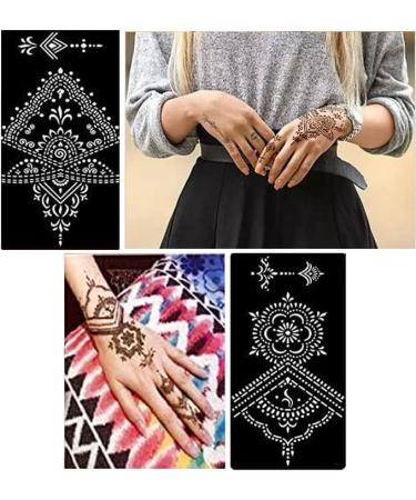 XMASIR Henna Tattoo Kit Stencils - 16 Sheets | Temporary Reusable Indian Arabian Tattoo Templates for Body Art - Buy Online on GoSupps.com