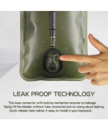 2L Leakproof BPA-Free Hydration Bladder - Military Green Water Reservoir Bag for Outdoor Activities - Insulated Tube - Ideal for Hiking, Camping, Running, Cycling - Buy Online on GoSupps.com