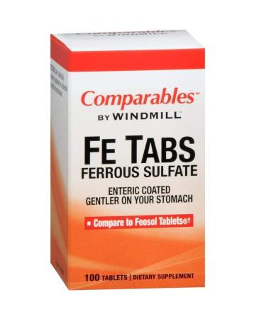 Comparables By Windmill Fe Tabs Ferrous Sulfate Tablets 100 Tablets