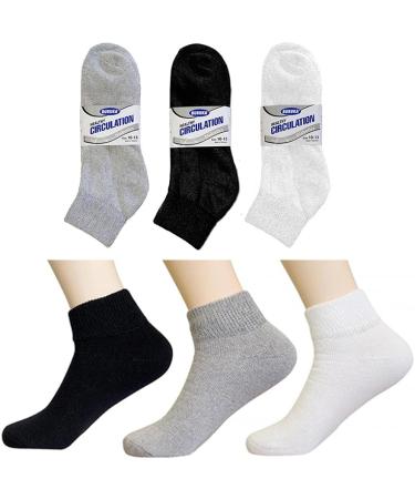 9 Pair Diabetic Ankle Circulatory Socks | Mens Loose Fit Size 10-13 | Health Support - Buy Online on GoSupps.com