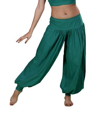 Belly Dance Cotton Harem Pants | Al'adin Bloom One Size Green
