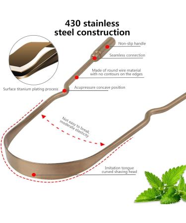 Facynde Metal Tongue Scraper | Stainless Steel U-Shaped Cleaner for Oral Hygiene | Antique Copper Design for Fresh Breath - Buy Online on GoSupps.com